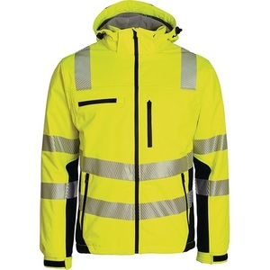 Winter <b>High</b>-<b>Visibility</b> Yellow-Black <b>Softshell</b> <b>Jacket</b> Prevent Trendline Reflective Safety Clothing - Product Image 1