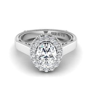 Style Antique 1.00 Ct Ovale Diamant Plaqué Or 925 Argent Halo Solitaire Bague de Fiançailles pour les Femmes au Prix de Gros - Product Image 1