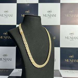 Collier chaîne cubaine vintage unisexe en argent S925 avec diamant de laboratoire et moissanite sur mesure, plaqué or, certifié IGI - Product Image 4