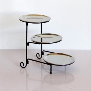 3 Tier Pizza Stands <b>Prime</b> Quality Black Color Pure Iron Pizza Stand Trending Design Restaurant Pizza Cake Fruits Stand - Product Image 5