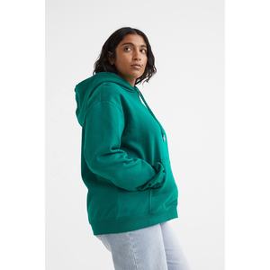 Sudadera con capucha de gran tamaño para mujer, 60% algodón, 40% poliéster, manga larga, cordón, hombros caídos, sudaderas con capucha, sudadera lisa en blanco - Product Image 4