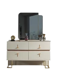 Bedroom Set Dresser Elegant Mirror Modern Luxury Furniture New 2 Pieces