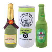 Jouet à mâcher créatif en forme de bouteille en peluche avec couineur Conception personnalisée Bouteille de vin Bière Chien Jouets grinçants