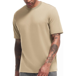 Camiseta de algodón 100% para hombre, estampado personalizado, patrón sólido en blanco liso, camiseta pesada de alta calidad - Product Image 1