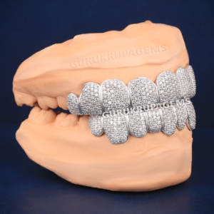 Véritable argent sterling 925 8 haut 8 bas Grillz pour dents miel peigne coupe profonde d Vvs Moissanite Grillz bijoux personnalisés - Product Image 4