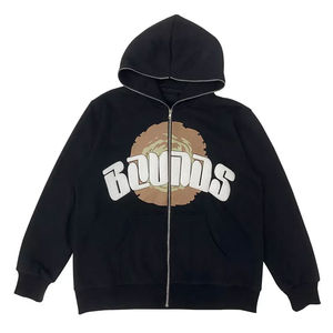 Personalizable 3D Puff Impreso Streetwear Sudadera con capucha Cremallera completa Logotipo bordado Grueso y cálido Invierno Hip Hop Estilo OEM Sudadera con capucha al aire libre - Product Image 3