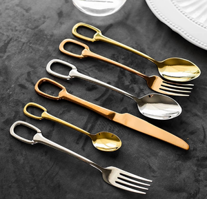 Ensemble de couverts finis dorés de style moderne fabriqués à la main ustensiles de cuisine couverts de table accessoires - Product Image 1