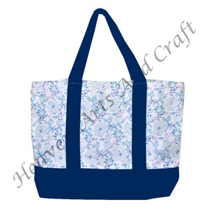 Bolsa de Compras de Tela con Estampado Floral Hecho a Mano en India, Diseño Floral Multicolor con Dos Correas para el Hombro, Venta al por Mayor BHCB044 - Product Image 2