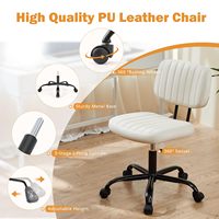 DM Factory Réglable en hauteur 360° °   Chaise de bureau pivotante, chaise de bureau ergonomique à roulettes pour la maison avec base en métal