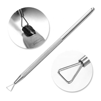 Outil de manucure double-embout en acier inoxydable réutilisable, écologique, pour retirer les cuticules et les peaux mortes