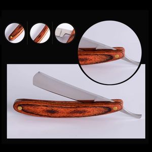 Navaja de Afeitar Manual, Navaja Plegable para el Cuidado de la Barba con Hoja de Borde Recto, Mango de Madera, Herramienta Profesional de Barbería - Product Image 5