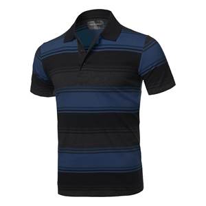 Hombres bordados Logo 100% Algodón Logotipo personalizado Tendencia Hombres Golf Negocios Polo Uniforme tira Color Polo Shirt - Product Image 3