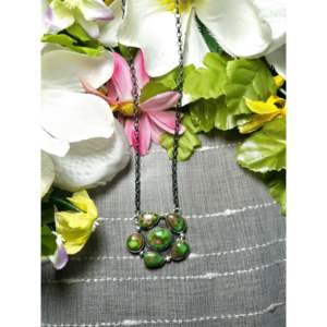 Collier Jon McCray Sonoran en or 18 carats et turquoise, motif floral, perles, chaînes en argent sterling, bijoux tendance pour cadeau de mariage - Product Image 1