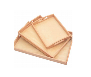 Juego de Bandejas Rectangulares de Madera Hechas a Mano con Acabado Pulido, Elegantes, Duraderas, de Alta Calidad, Multiusos, para Té - Product Image 1