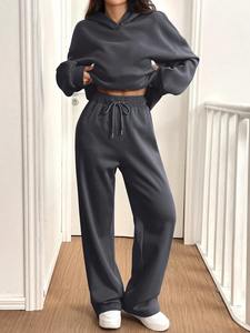 Conjunto Deportivo de Invierno Personalizado, Terciopelo de Poliéster Grueso, 2 Piezas, Unisex, Ropa Deportiva de Dos Piezas, Venta al Por Mayor - Product Image 4