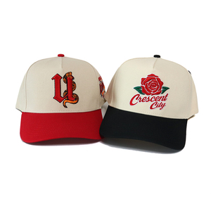 Unisex 3D Embroidery Baseball <b>Cap</b> Wholesale Adjustable Cotton 5 Panel 2 Tone Color Waterproof with Custom Logo Embroidery - Product Image 3