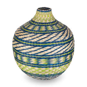 Best Selling Blue Seagrass Art Deco <b>Floor</b> <b>Vase</b> Set Wholesale Decorative Straw <b>Vases</b> - Product Image 3