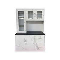 Buffet de cuisine en métal, armoire à vaisselle en acier pour salle à manger, meuble de cuisine autoportant en métal, armoire de cuisine moderne en fer
