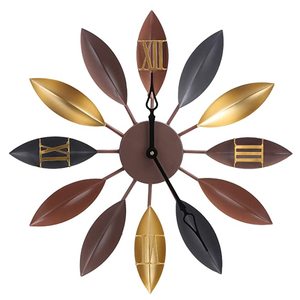 ที่กำหนดเองตกแต่งนามธรรมสีฟ้าสีทองเสร็จโลหะนาฬิกาแขวน - Product Image 3
