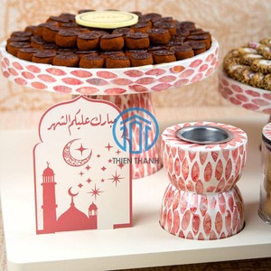 Hot Collection attrayant personnalisé pour Ramadan Eid chocolat décor arabe Ramadan Eid nacre incrustation plateau de service - Product Image 4