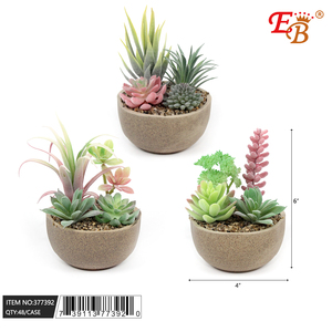 6 \ "vera pianta in vaso con Design a fiore artificiale verde per giardino di casa 48 pz/CS da appendere per matrimonio giorno del ringraziamento 6 \" - Product Image 1