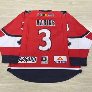 Maillot de hockey sur glace unisexe col en V 100% polyester à séchage rapide respirant avec impression personnalisée ensemble manches longues - Product Image 6