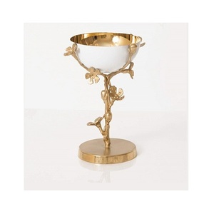 Brûleur Bakhoor en laiton de couleur or de conception fantastique brûleur d'encens de forme ronde de qualité supérieure avec support de feuille en laiton - Product Image 5