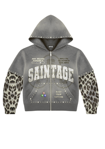 Sudadera Urbana con Estampado Personalizado y Bordado, Detalles de Pedrería, Corte Holgado, Tejido Grueso Lavado - Product Image 4