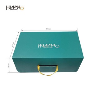 กล่องรองเท้าแบบพับได้ Huamao พร้อมหูหิ้วริบบิ้น ออกแบบตามสั่ง ปั๊มโลโก้ด้วยความร้อน สำหรับบรรจุภัณฑ์รองเท้าและเสื้อผ้า - Product Image 2