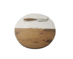 Tabla de cortar redonda de madera de mango de arte indio de calidad superior, paquete combinado, diseño único para vegetales domésticos - Product Image 1