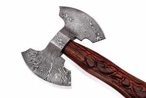 Alta calidad Industrial doble cabeza Damasco acero Tomahawks hachas multiusos uso Damasco acero mango precio de fábrica más - Product Image 5