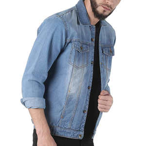 Chaqueta Vaquera de Mezclilla para Hombre, Estilo Urbano, con Logotipo Personalizado en la Parte Delantera, 100% Algodón, Fabricante, Corte Holgado, Chaqueta de Mezclilla de Algodón - Product Image 2