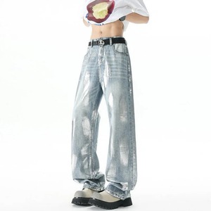 กางเกงยีนส์ผ้ายืดสำหรับผู้ชายออกแบบได้ตามต้องการเสื้อผ้าแนวสตรีทฮิปฮอปสไตล์วินเทจ3D - Product Image 4