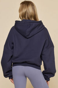 Veste unisexe décontractée à capuche, couleur unie, légère, respirante, sans couture, avec logo sur le devant, manches longues, fermeture éclair, automne/hiver - Product Image 5