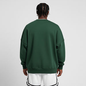 เสื้อฮู้ดดี้ผู้ชายแบบสวมใส่สบายสำหรับฤดูหนาวปี 2026 ผ้าฝ้ายฟลีซ 100% ซักแบบสโตนวอช ปักลาย ตกแต่งกระเป๋า ทรงโอเวอร์ไซส์ ไหล่ตก รุ่นใหม่ล่าสุด - Product Image 3