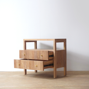 Table de chevet en bois de teck massif de haute qualité de style moderne meubles de chambre à coucher de couleur naturelle pour la maison hôtel pour le salon entrepôt - Product Image 4