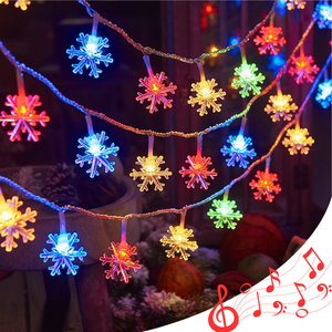 Guirlande lumineuse flocon de neige LED multicolore, lumières féeriques de fête étanches pour la décoration de Noël, la célébration de Noël. - Product Image 1