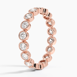 Anillo de eternidad con acabado de plata 925 clásico, Diamante de moissanita de corte redondo brillante para aniversario de boda, regalo de joyería único para ella - Product Image 4