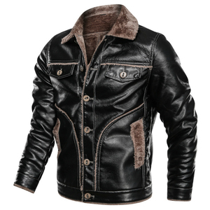 Design Custom Made Genuine Sheepskin Men Leather <b>Fur</b> Jacket New Design Winter Autumn Men's Clothing Leather <b>Fur</b> Jacket - Product Image 2