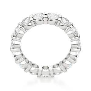 Conjunto de barra de diamante de corte redondo Alianza de boda de eternidad completa para mujer - Product Image 4