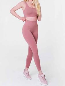 Customized <b>Women's</b> Breathable <b>Compression</b> Yoga Shorts Bra Set Quick Dry Stretchy V Cut Scrunch Back Fitness Sportswear - Product Image 3