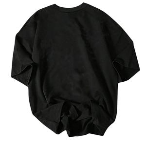 T-shirt graphique noir surdimensionné en maille pour homme, décontracté, à manches courtes, col rond, streetwear, coupe ample, imprimé, mode estivale, 4XL - Product Image 2