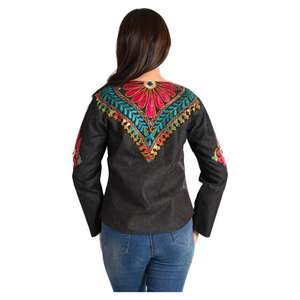 Veste en jean réversible teinte à la main pour femme, broderie bohème, design indien, tendance, décontractée, pour toutes les saisons, doublure en coton - Product Image 6