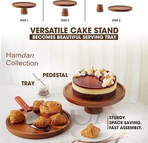 Soporte clásico de madera para pasteles con artesanía de primera calidad, perfecto para bodas y eventos especiales - Product Image 3