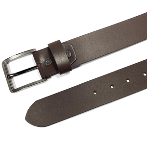 Ceinture en cuir classique et décontractée avec logo personnalisé en cuir véritable avec boucle ardillon en acier Fabricant OEM - Product Image 2