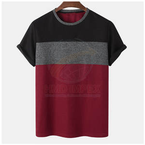 T-shirt 100% coton de haute qualité pour hommes Motif solide personnalisé en tenue décontractée anti-rides légère en couleur personnalisée - Product Image 1