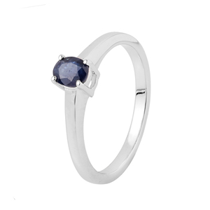 Bague Shah Gems en argent sterling 925 avec saphir bleu naturel pour femme, idéale pour les fiançailles, sertissage expert en rhodium - Product Image 1