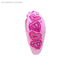 Diadema con cuentas Nuevo 2025 Venta caliente Colección de diadema Accesorios para el cabello hechos a mano indios Diadema con cuentas de corazón de San Valentín - Product Image 1