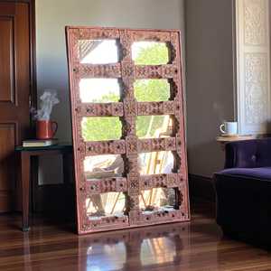 Large Wooden Mirror <b>Frame</b> Rustic and <b>Antique</b> Design Style for Wall Decor for Living Room Bathroom Hotels - Product Image 2