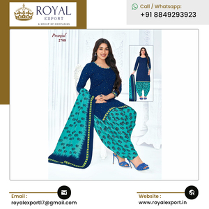 Large gamme de vêtements de créateurs indiens en pur coton lourd Patiala Salwar Kameez pour mariage et fête - Product Image 3